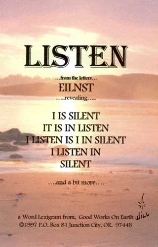 Listen Is I Sit Silent